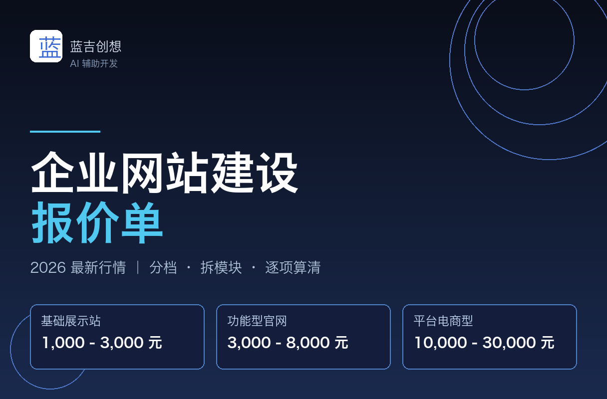 企业网站建设报价(2026最新):四档价格逐项拆开,别再被一口价坑了